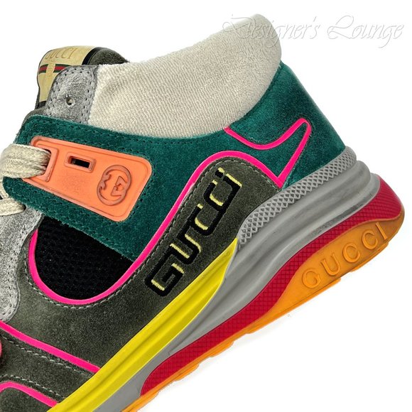 ⚡️SOLD! NEW GUCCI Men's Ultrapace Mid Top Suede Leather Sneakers 8 US / 7.5 G - Picture 10 of 12